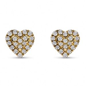 Womens Honey Comb Set Best Fashion Beautiful 14k Gold Plated Heart Stud Earrings